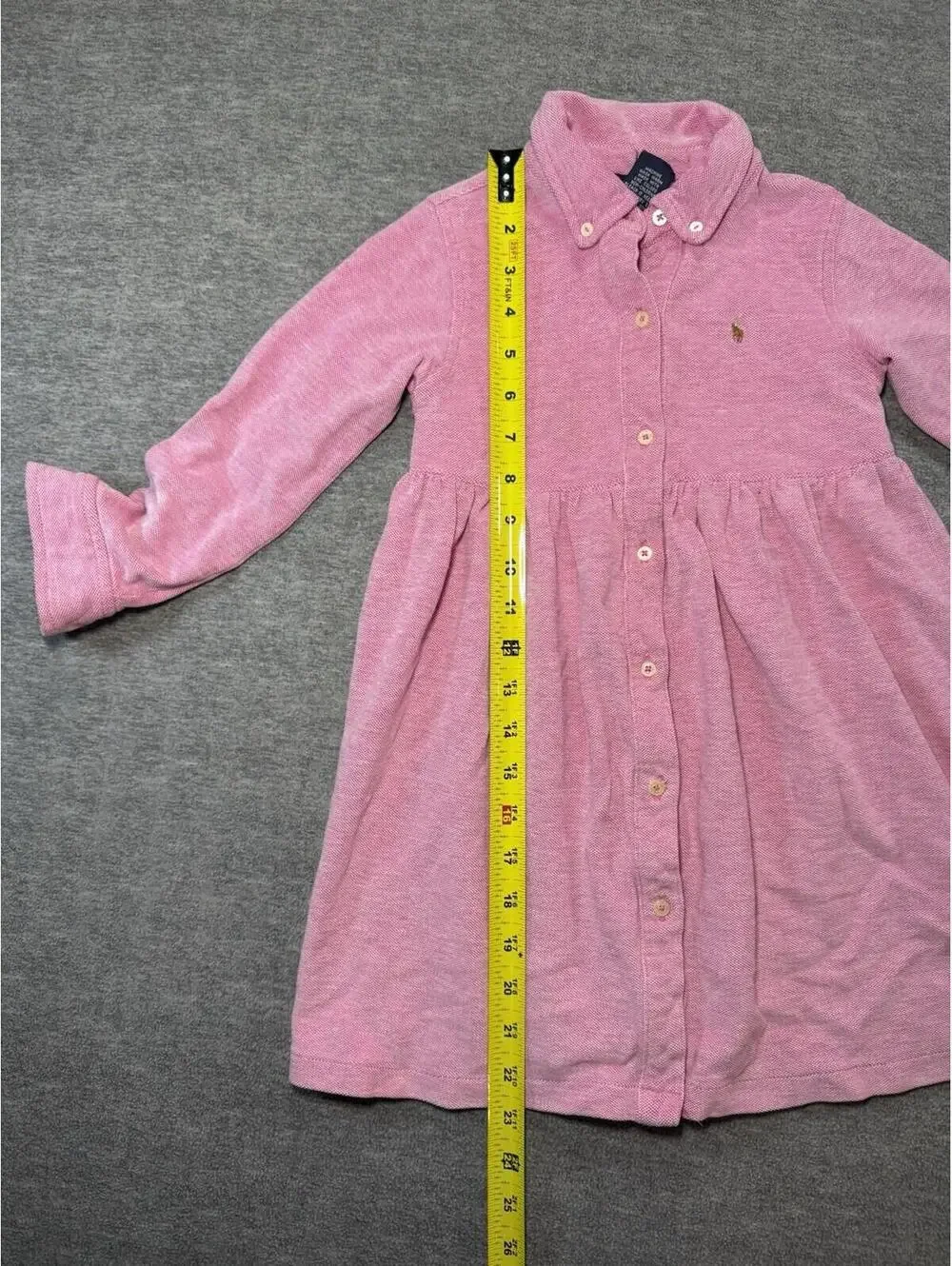 Ralph Lauren Toddler Girls Knit Dress-Pink/Long sleeve/4T/Preppy/Button Down